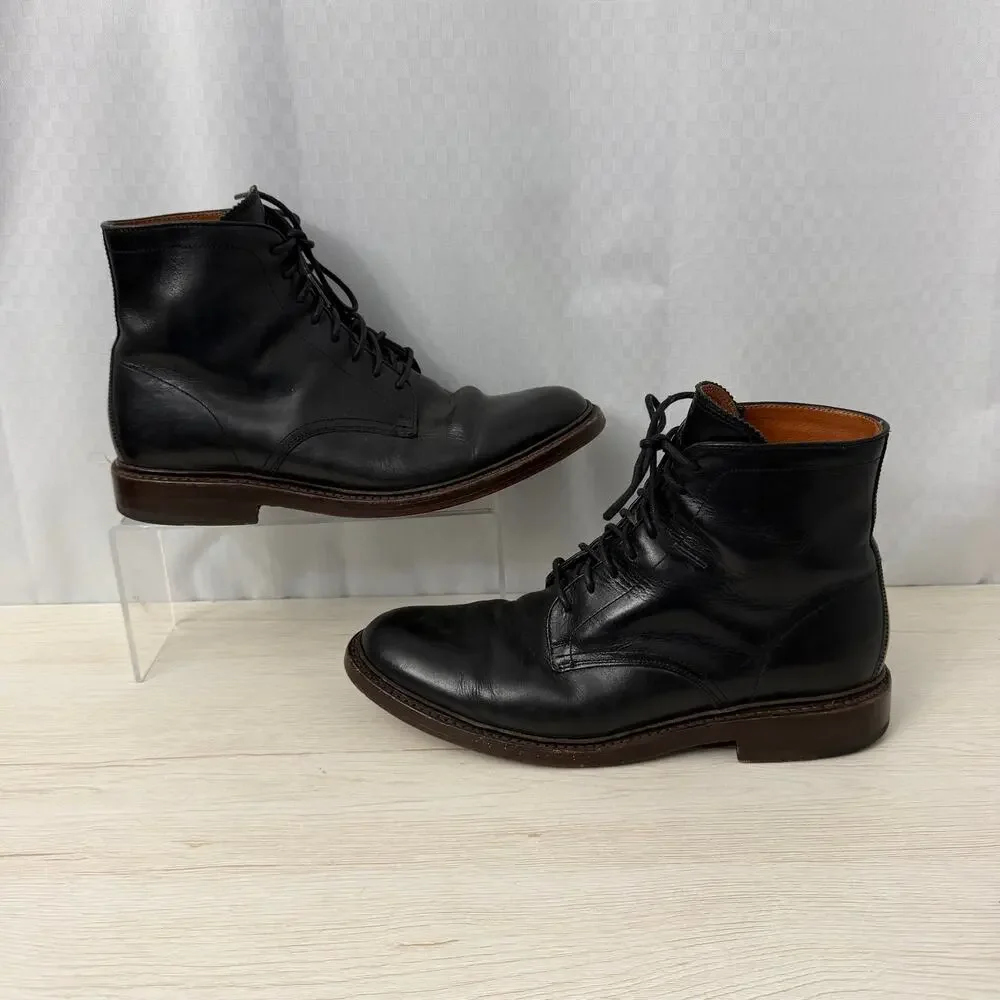 Frye Boots Mens Size 8 D Jones Black Leather Lace Up Made in Mexico